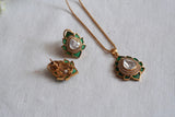 Green Stone Polki Pendant Set  (4-9039)(B) - JEWELSTYLE