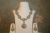 Light Green Polki Necklace Set (4-7905)(B)