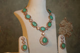 Light Green Polki Necklace Set (4-7905)(B)