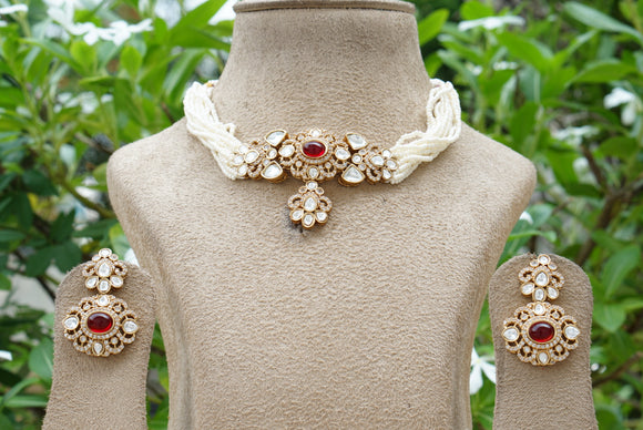 Polki Necklace Set (4-7499)(B)