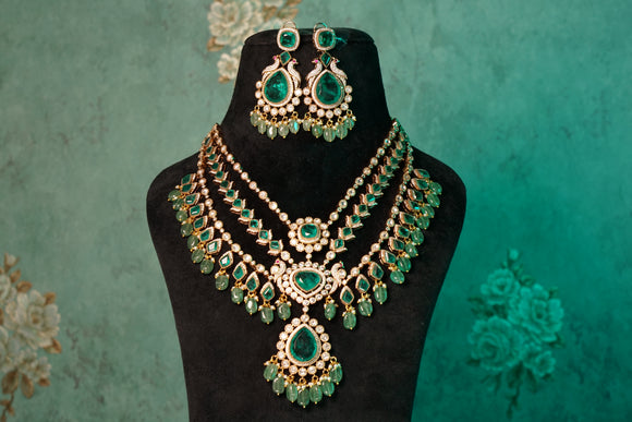 Polki Necklace set(4-8213) (B)