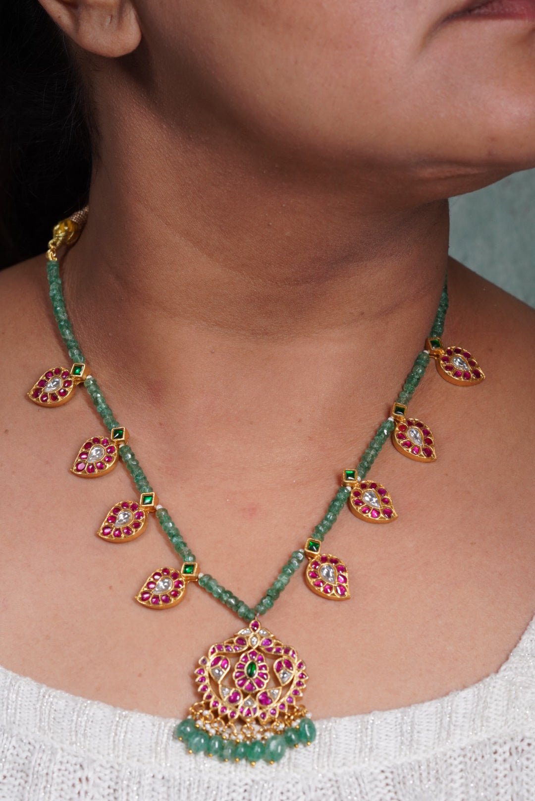 Kundan necklace (4-7550)( K)(PREORDER)