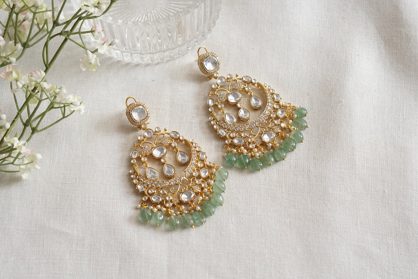 Polki chandbali earrings (1-5188)(B)
