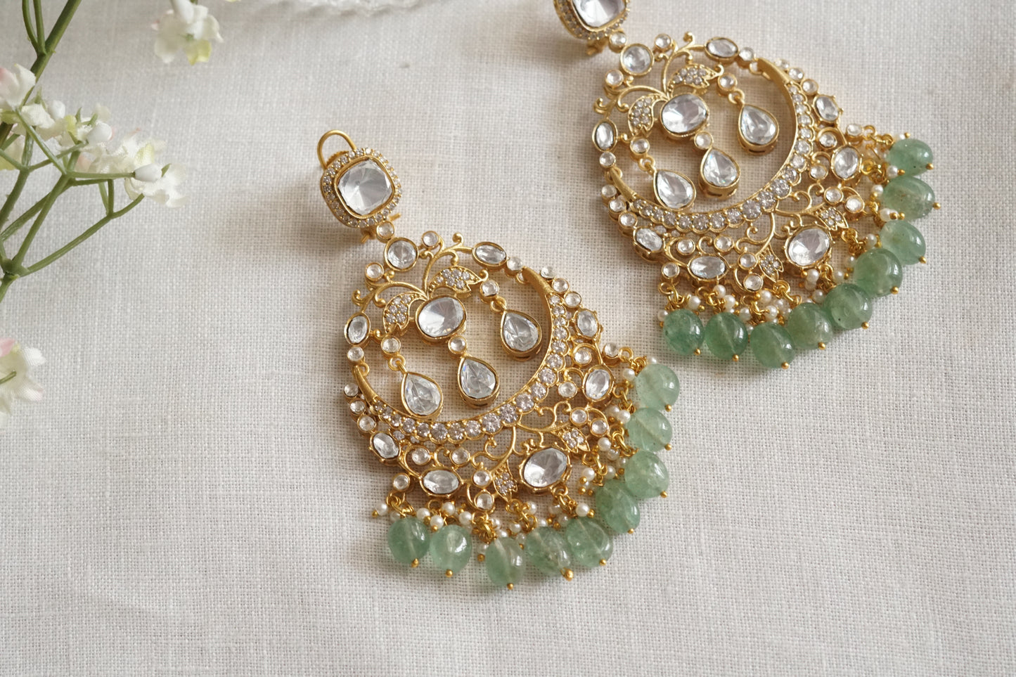 Polki chandbali earrings (1-5188)(B)
