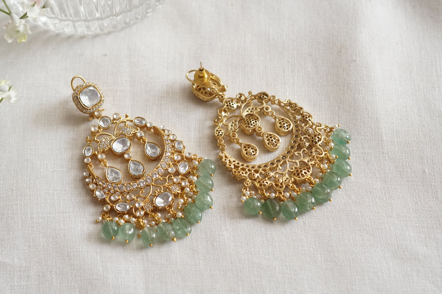Polki chandbali earrings (1-5188)(B)