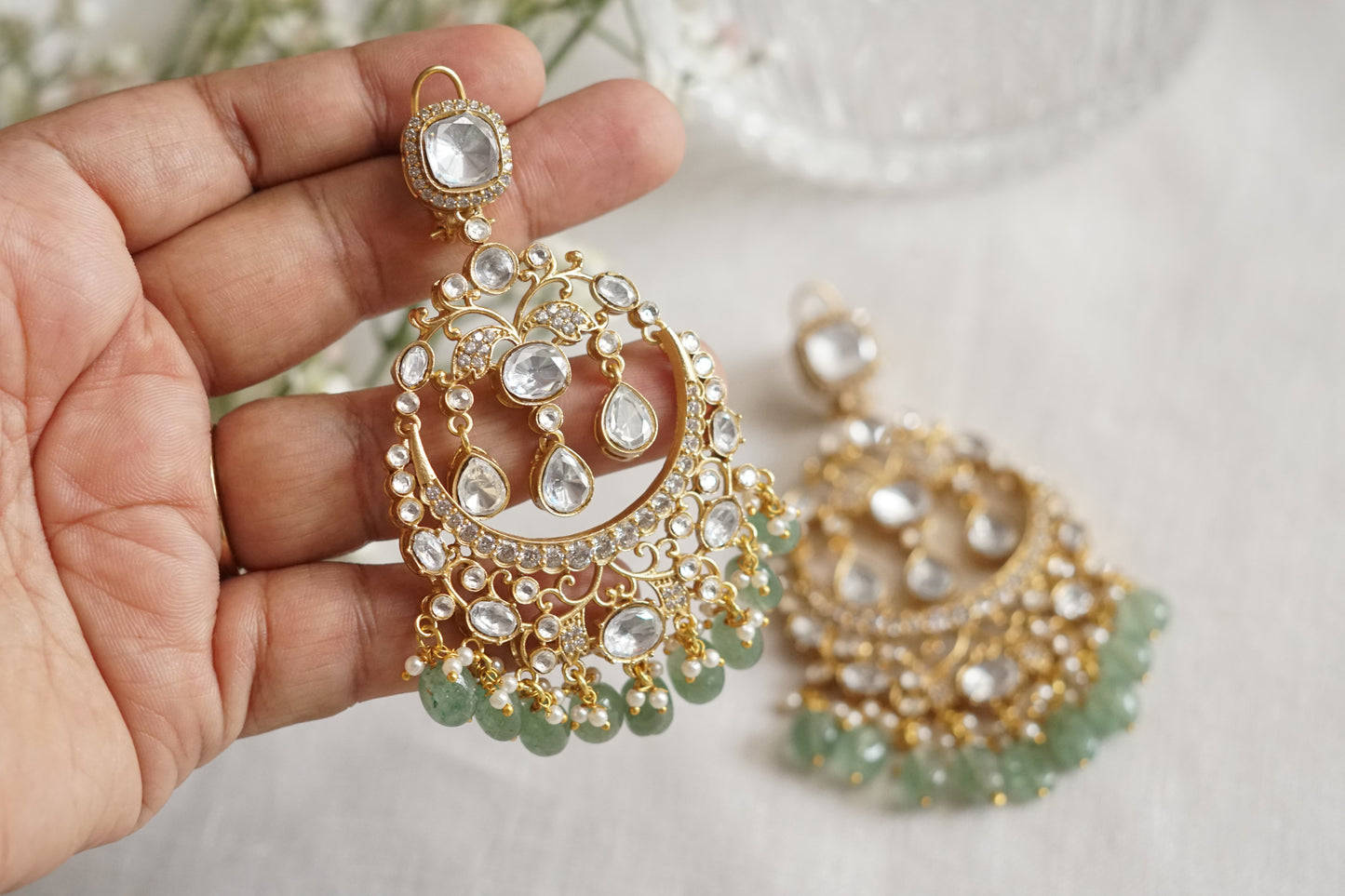 Polki chandbali earrings (1-5188)(B)