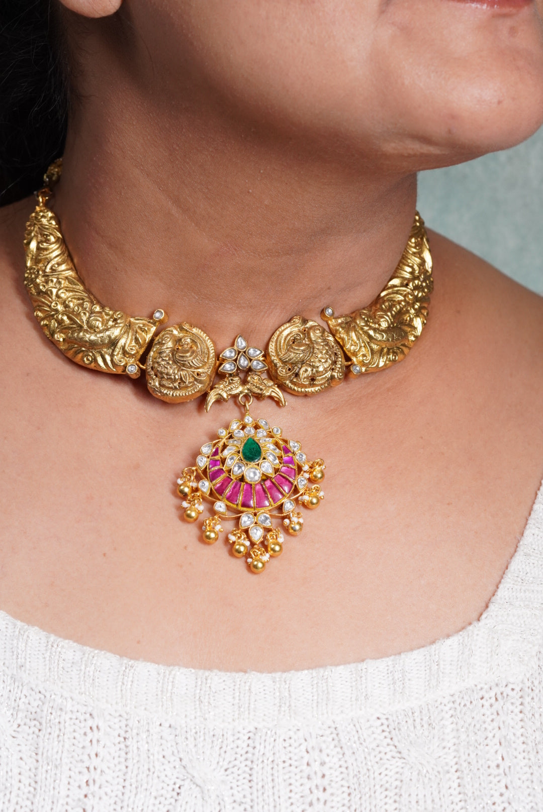 Kundan Necklace (4-7726)(K)(PREORDER)