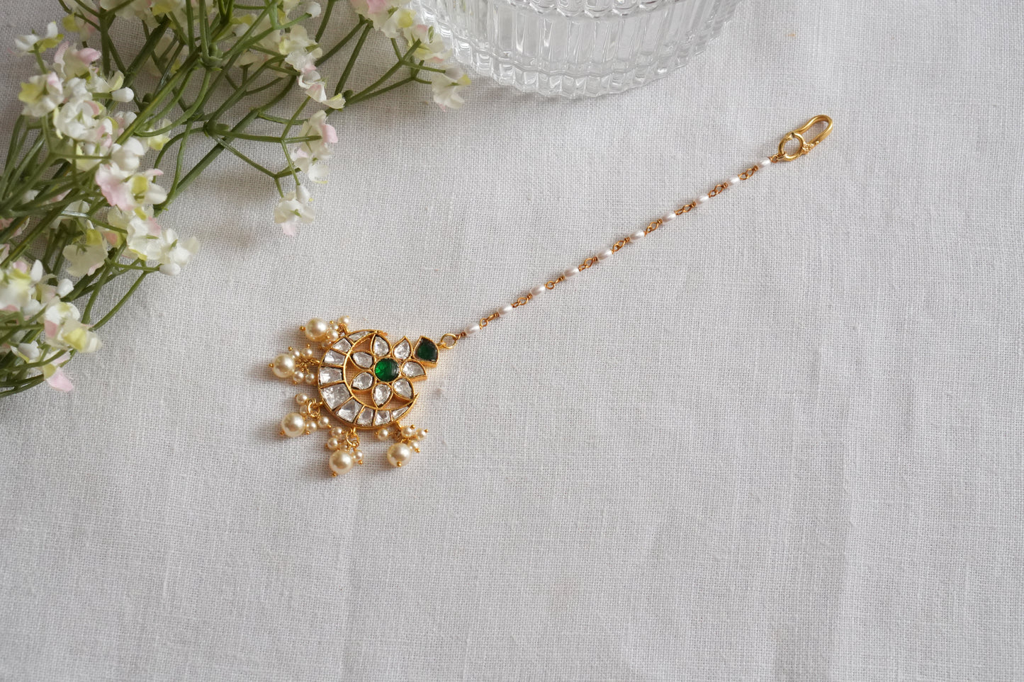 Mossainite Polki Maangtikka (5-1702)(K) - JEWELSTYLE