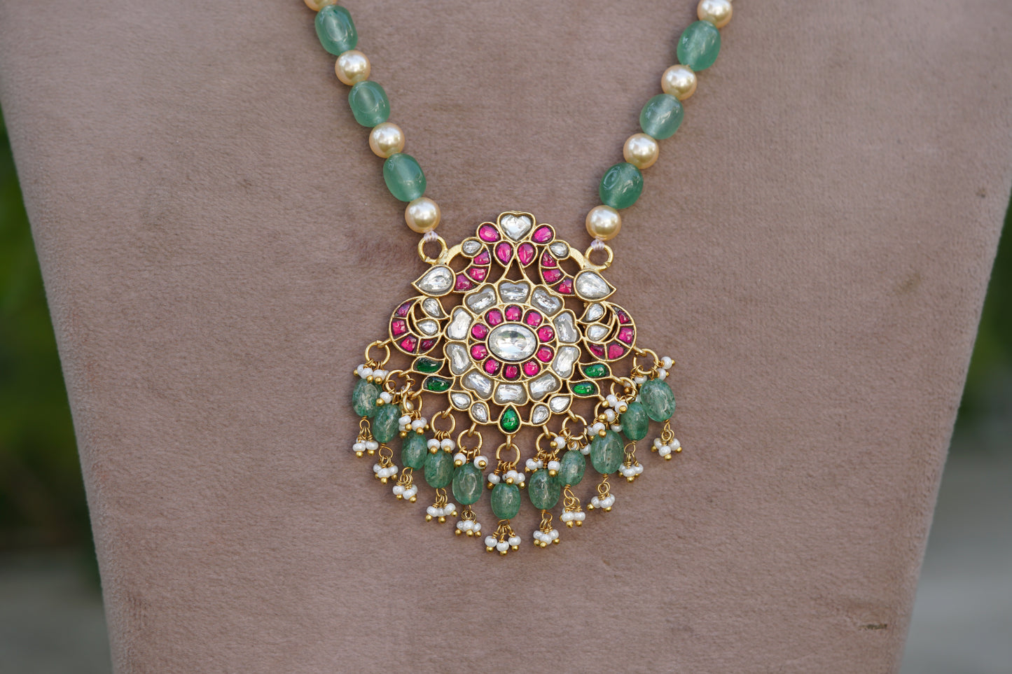 Kundan pendant Necklace (4-8034)(K)(Preorder) - JEWELSTYLE