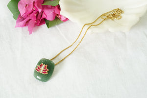 kundan work flourite stone pendant (4-8230)(B)