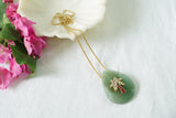 kundan work flourite stone pendant (4-8230)(B)