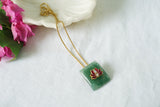 kundan work flourite stone pendant (4-8230)(B)