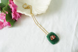 kundan work flourite stone pendant (4-8230)(B)