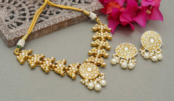 Kundan necklace set (4-6883)(S)(OFFER PIECES)