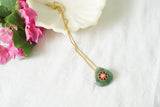 kundan work flourite stone pendant (4-8230)(B)