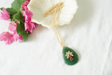 kundan work flourite stone pendant (4-8230)(B)
