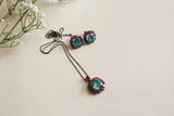 Ruby & Aqua Stone Pendant set (4-9189)(B)(From Turkey) - JEWELSTYLE