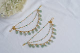 Light green beads Ear chain (9-146)