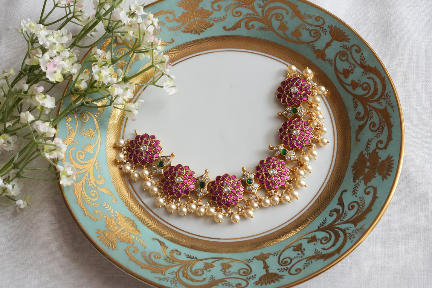 Kundan Necklace (4-9057)(K) - JEWELSTYLE