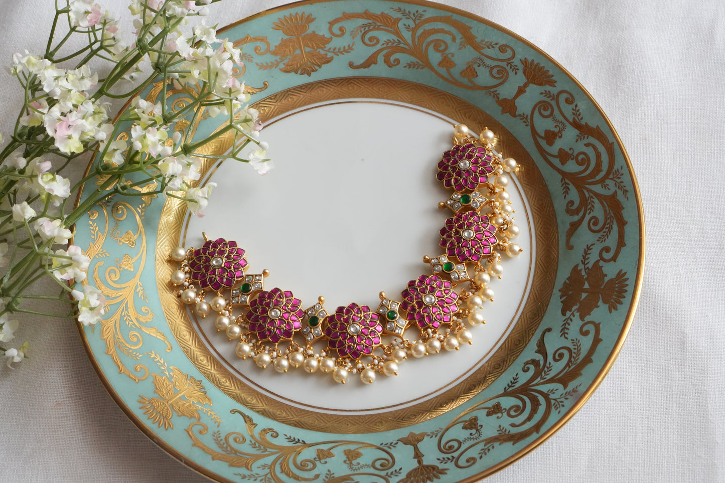 Kundan Necklace (4-9057)(K) - JEWELSTYLE