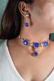 Blue Stone Polki Necklace set  (4-7784) (B)