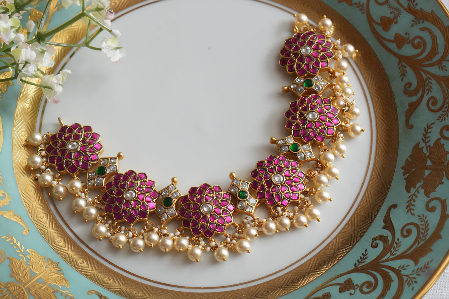 Kundan Necklace (4-9057)(K) - JEWELSTYLE
