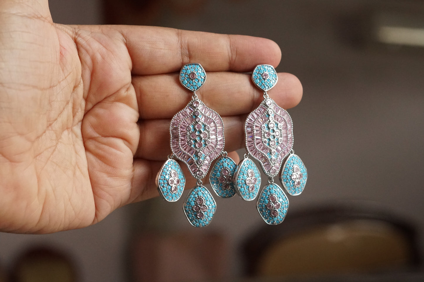 Turquoise earrings (1-5190)(B)(from Turkey) - JEWELSTYLE