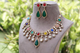 Navratan Polki Necklace set (4-8786) (B)