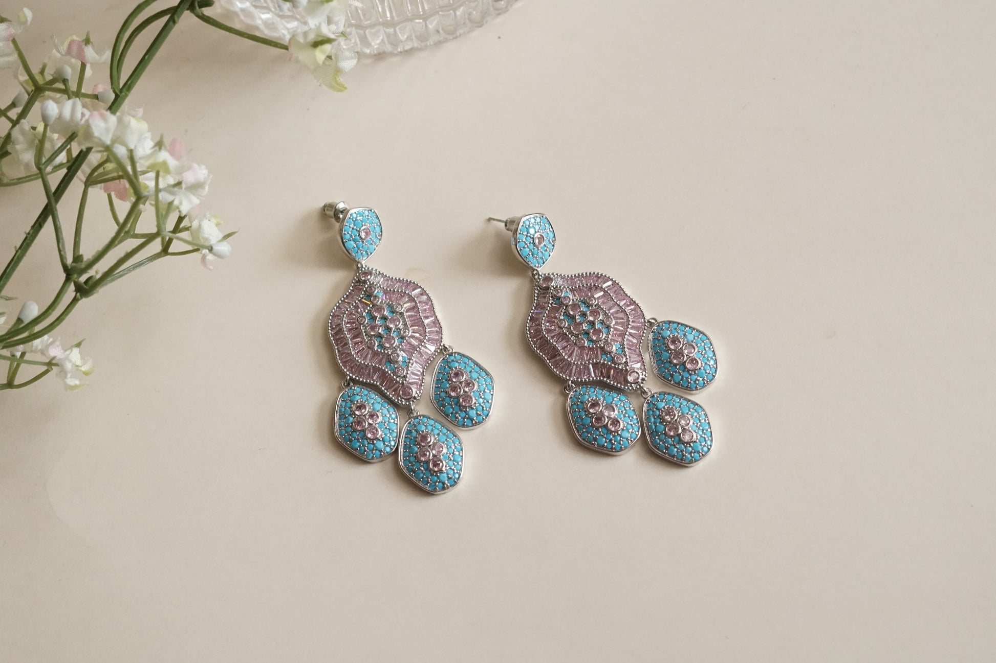 Turquoise earrings (1-5190)(B)(from Turkey) - JEWELSTYLE