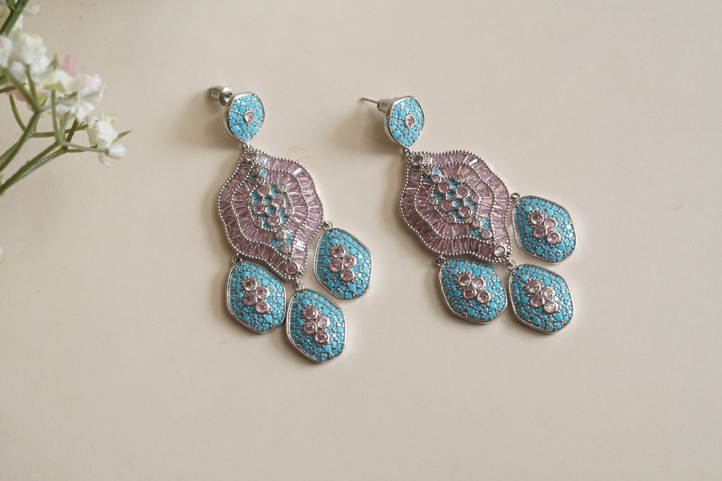Turquoise earrings (1-5190)(B)(from Turkey) - JEWELSTYLE