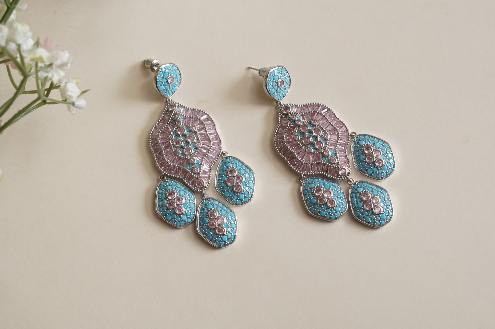 Turquoise earrings (1-5190)(B)(from Turkey) - JEWELSTYLE