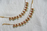 Pink kundan Earchain (9-267)(K)