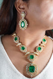 Green doublet polki necklace set (4-7719)(B)