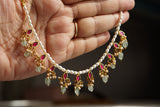 Pink kundan Earchain (9-267)(K)