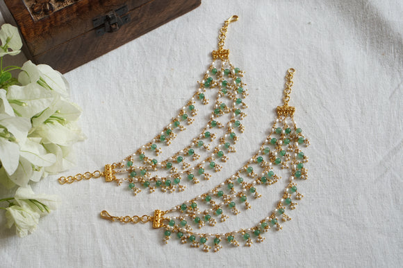 Green beads Earchain (9-266)(K)