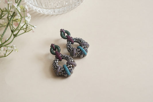 Multistone earrings (1-5192)(B)(from Turkey) - JEWELSTYLE
