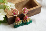 Pink Kundan Jhumki (1-4702)(R)
