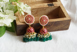 Pink Kundan Jhumki (1-4702)(R)