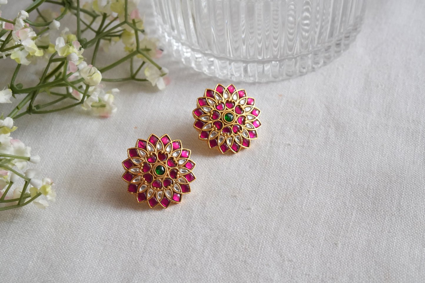 Kundan Studs (1-5121)(R) - JEWELSTYLE