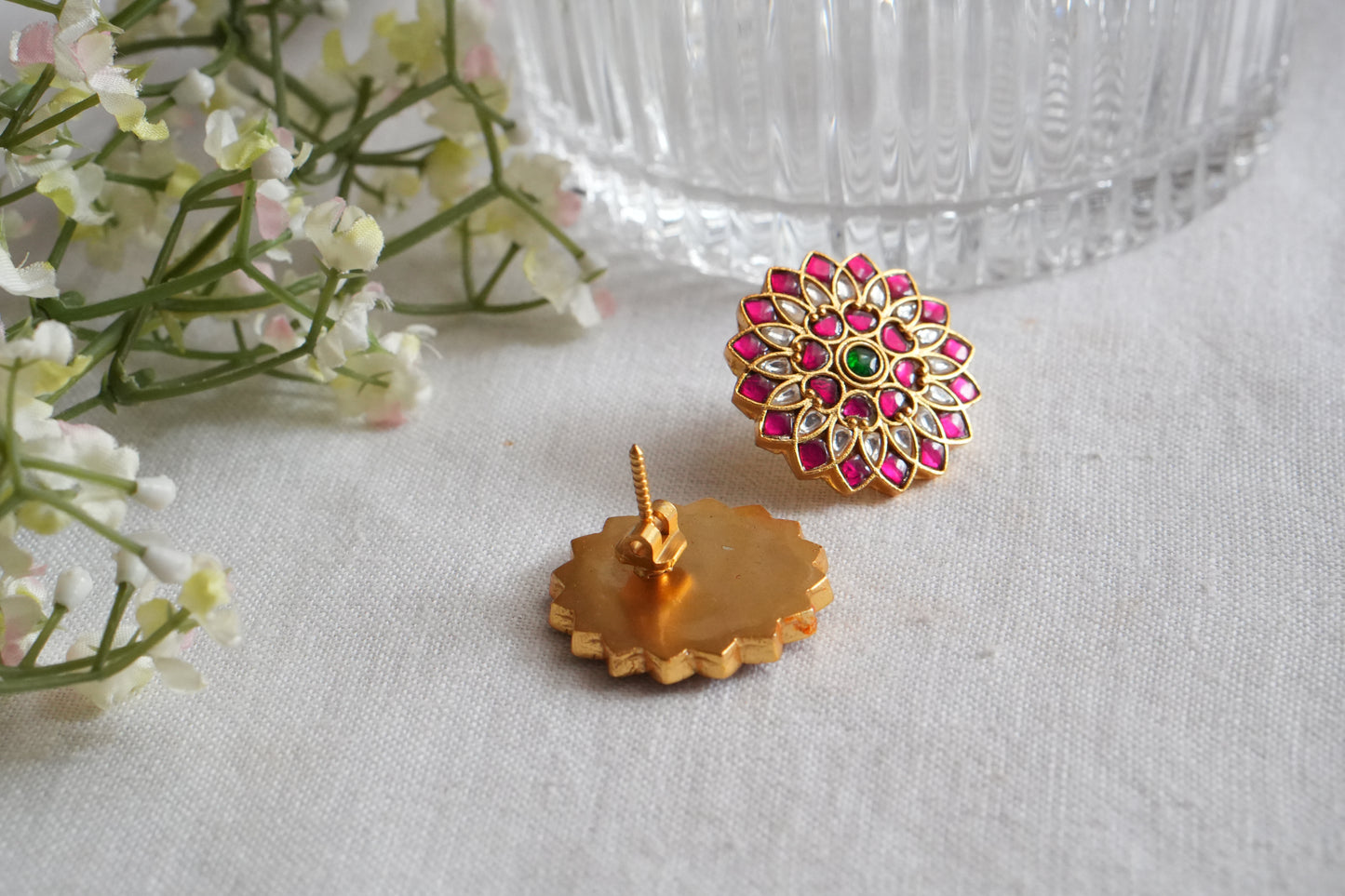 Kundan Studs (1-5121)(R) - JEWELSTYLE