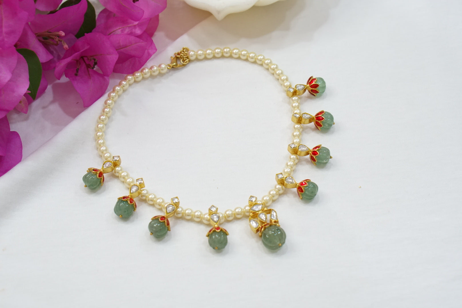 Kundan Necklace (4-7508)(R)(preorder) - JEWELSTYLE