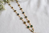 Multicolur stone pendant necklace (4-9064)(R) - JEWELSTYLE