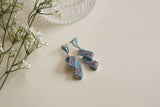 Turquoise and amythest earrings (1-5191)(B)(from Turkey) - JEWELSTYLE