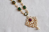Multicolur stone pendant necklace (4-9064)(R) - JEWELSTYLE