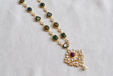 Multicolur stone pendant necklace (4-9064)(R) - JEWELSTYLE