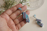 Turquoise and amythest earrings (1-5191)(B)(from Turkey) - JEWELSTYLE