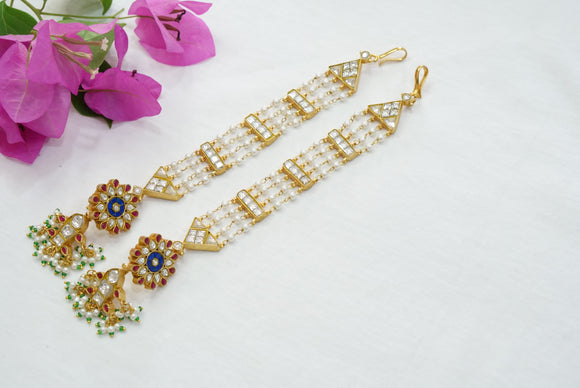 Fish Kundan  Earrings  (1-3887)(R)