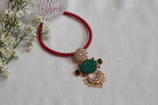 Kundan Pendant Necklace Set (4-9055)(R)