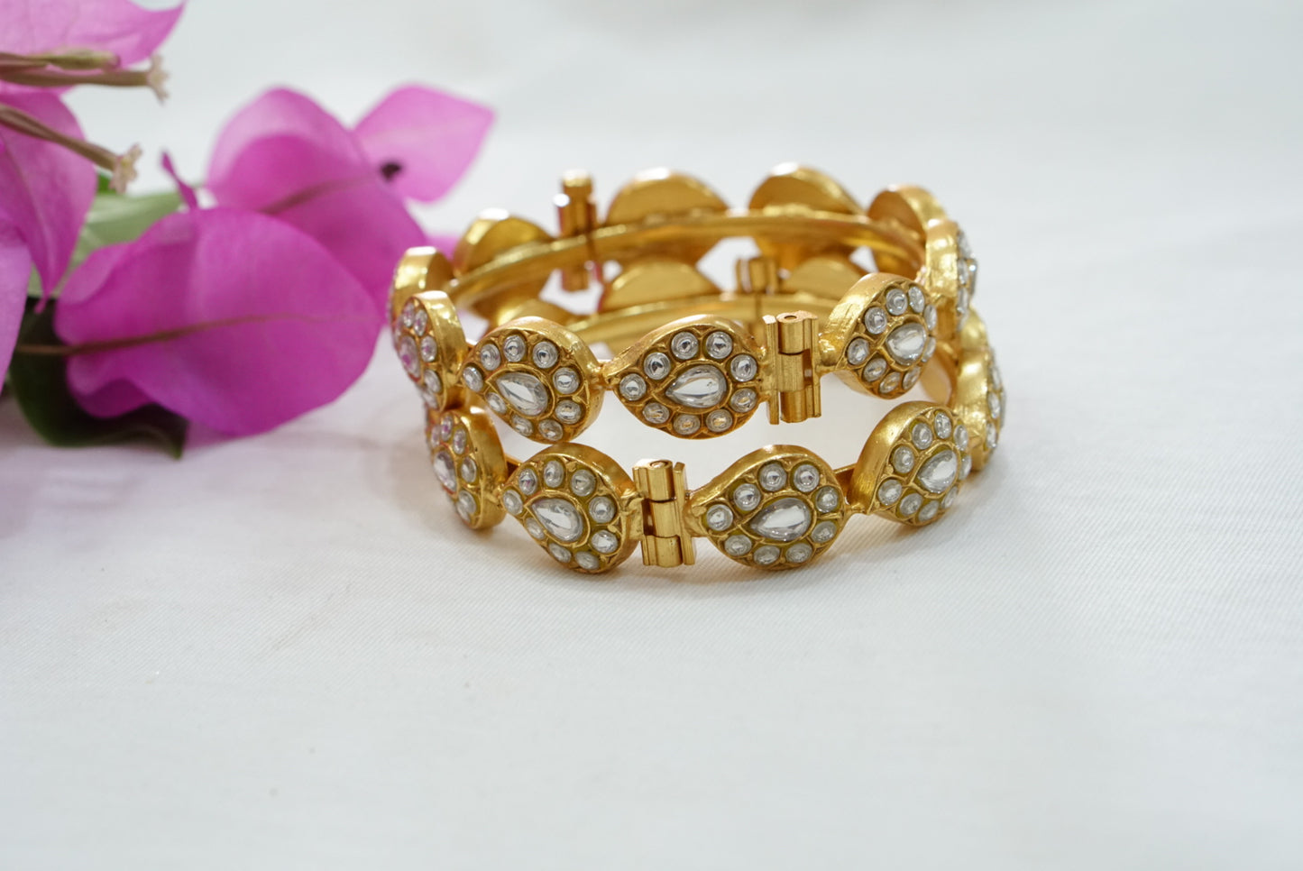 Kundan  Openable bangle (3-381)(R)(Size 2’4)(PREORDER) - JEWELSTYLE