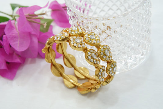 Kundan  Openable bangle (3-381)(R)(Size 2’4)(PREORDER) - JEWELSTYLE